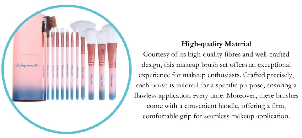 Mehaay Makeup brushes with storage with Foundation brush 