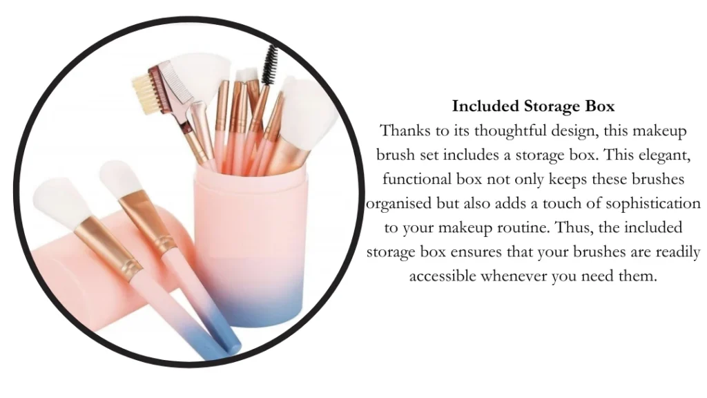 Mehaay Makeup brushes with storage with Foundation brush 