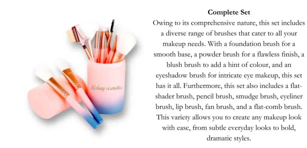 Mehaay Makeup brushes with storage with Foundation brush 