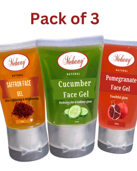 Mehaay Naturals Saffron , Pomegranate & Cucumber Face Gel (30g x 3)