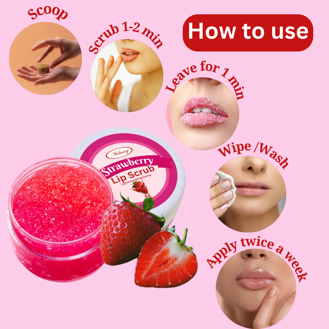 Mehaay Naturals Strawberry Lip Scrub