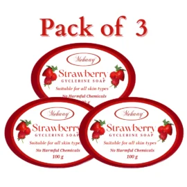 Mehaay Naturals Strawberry Glycerine Soap (Pack of 3)