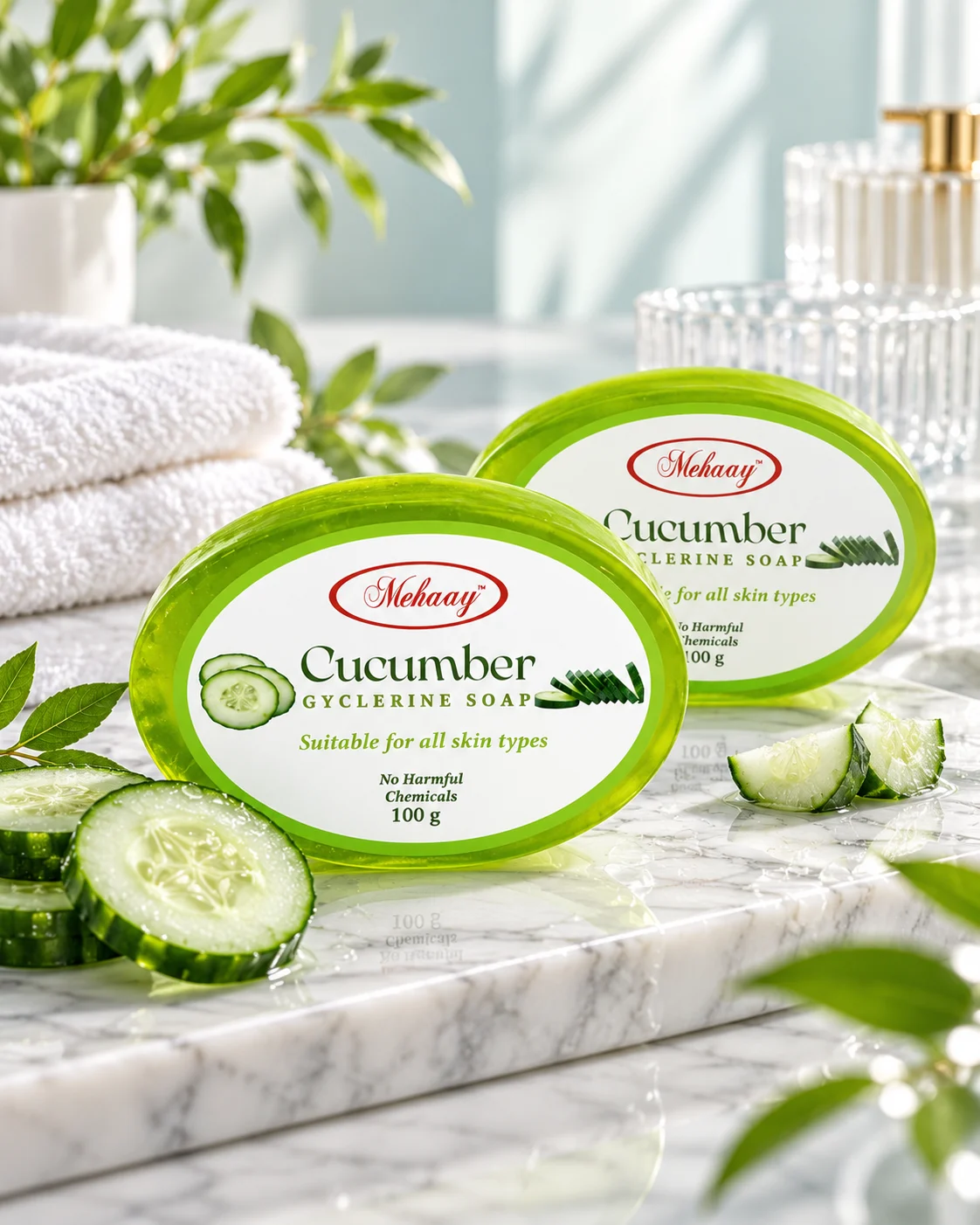MEHAAY BODY CARE - CUCUMBER GLYCERINE SOAPS FOR RADIANT SKIN