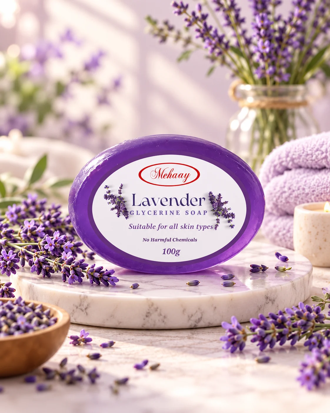 MEHAAY BODY CARE - LAVENDAR GLYCERINE SOAPS OF EVERYDAY NOURISHMENT.