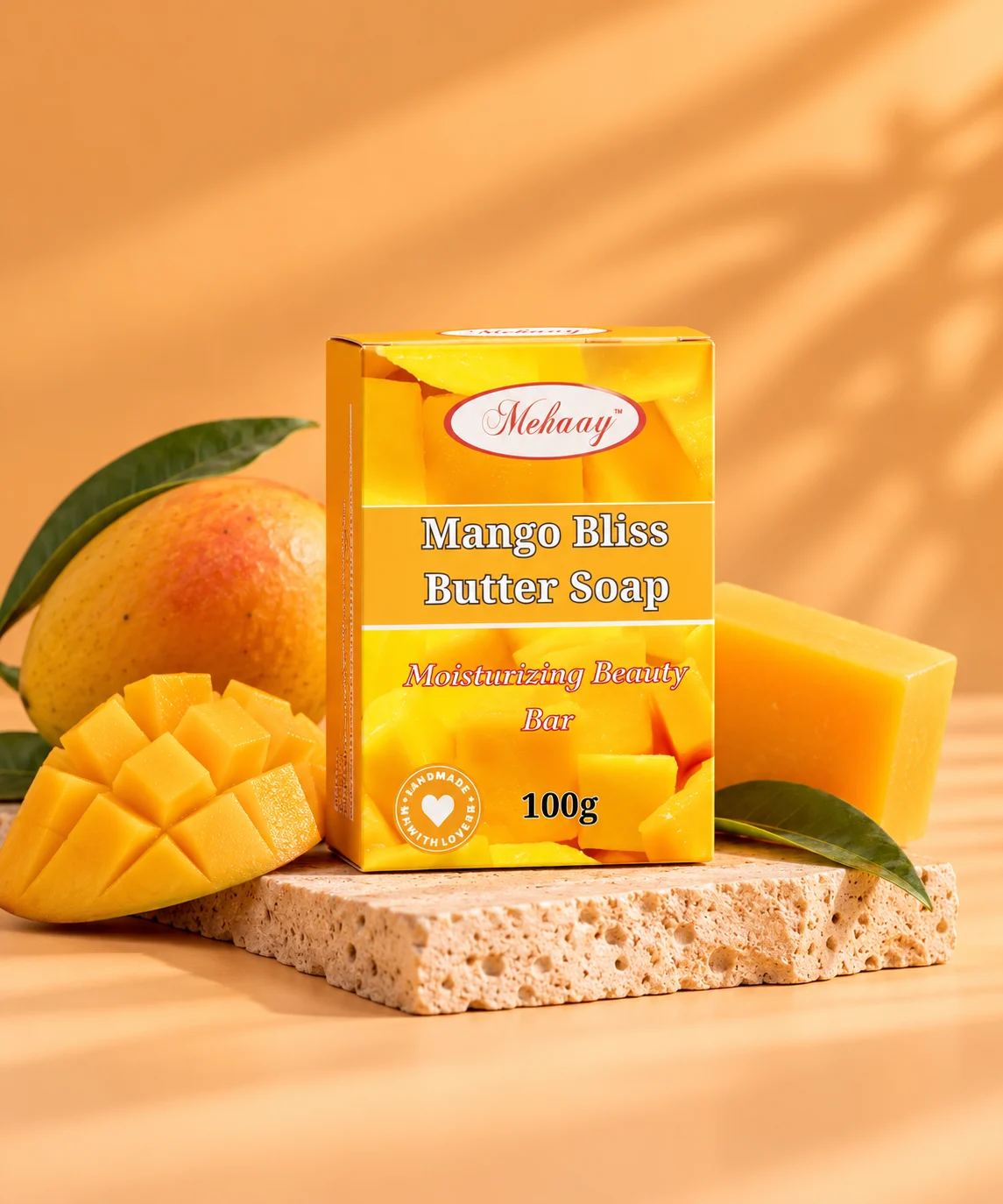 MEHAAY MANGO BLISS SOAP FOR SKIN NOURISHMENT.