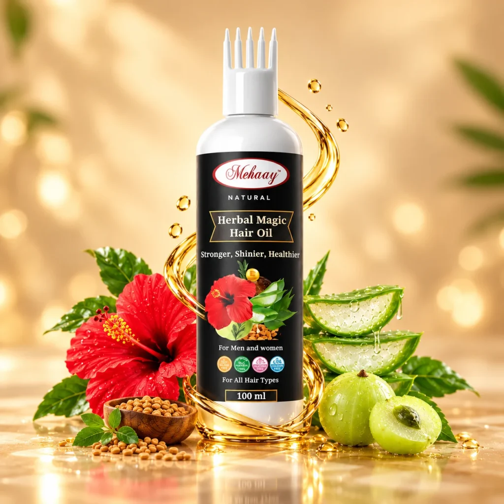 MEHAAY HERBAL MAGIC HAIR GROWTH OIL FOR THICK AND HEALTHY HAIR.