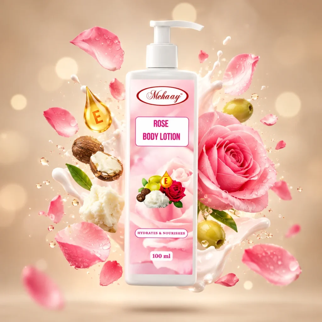 mehaay Rose body Lotion for nourishing skin.