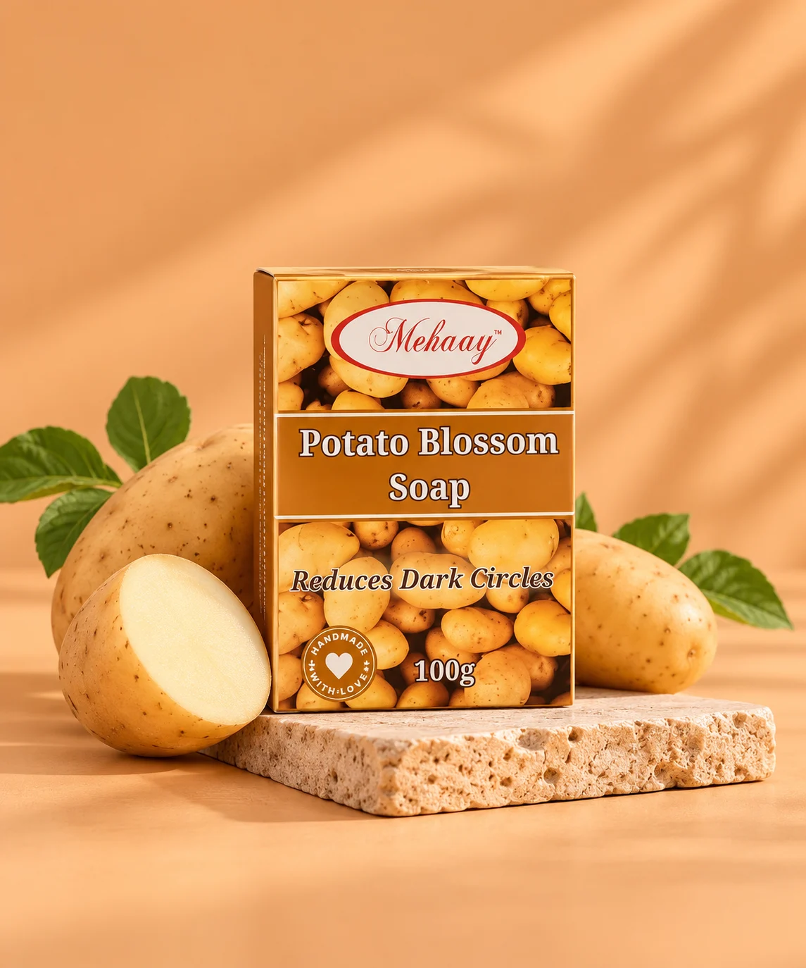 MEHAAY POTATO BLOSSOM SOAP FOR BRIGHT SKIN.