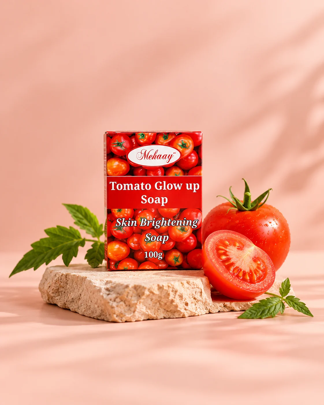 MEHAAY TOMATO GLOW SOAP FOR GLOWING SKIN.